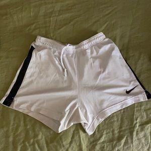 white Nike Dri-Fit athletic shorts